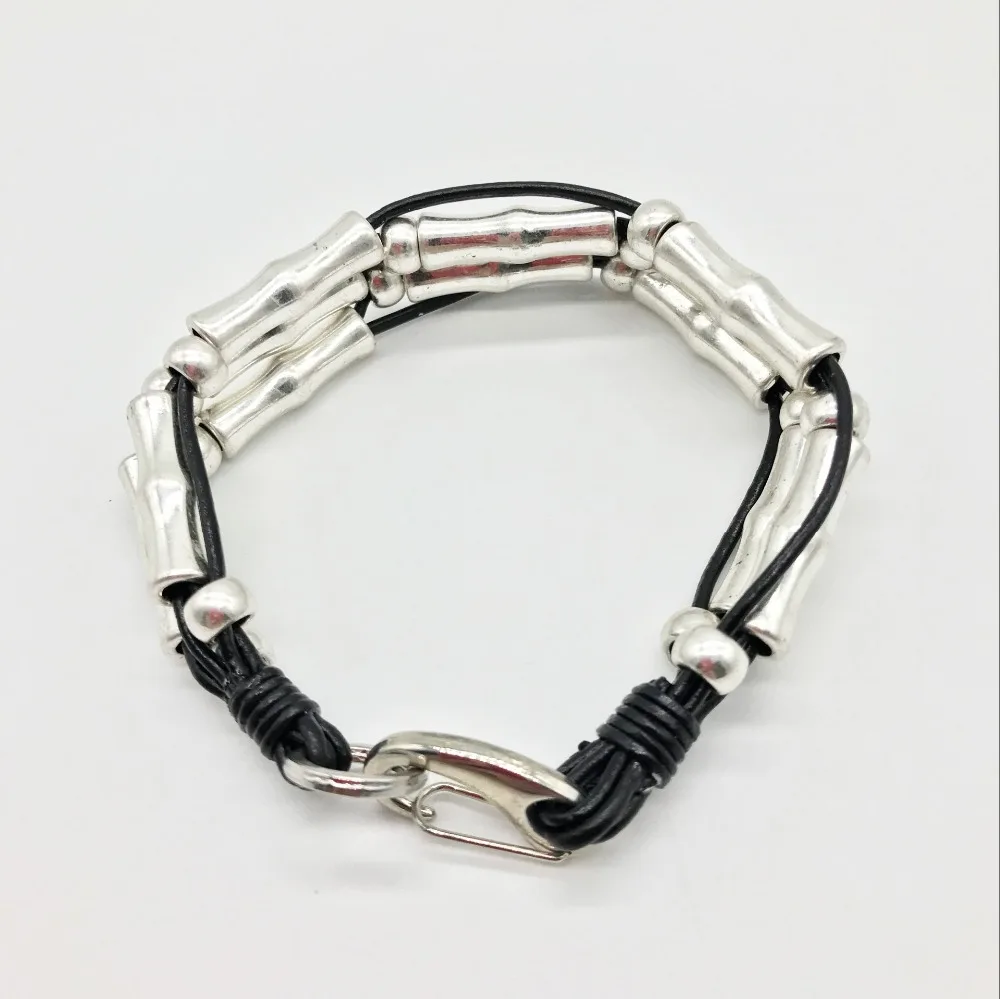 Новинка 2017 Воловья веревка ручная работа Восстановленный Древний браслет 180 мм