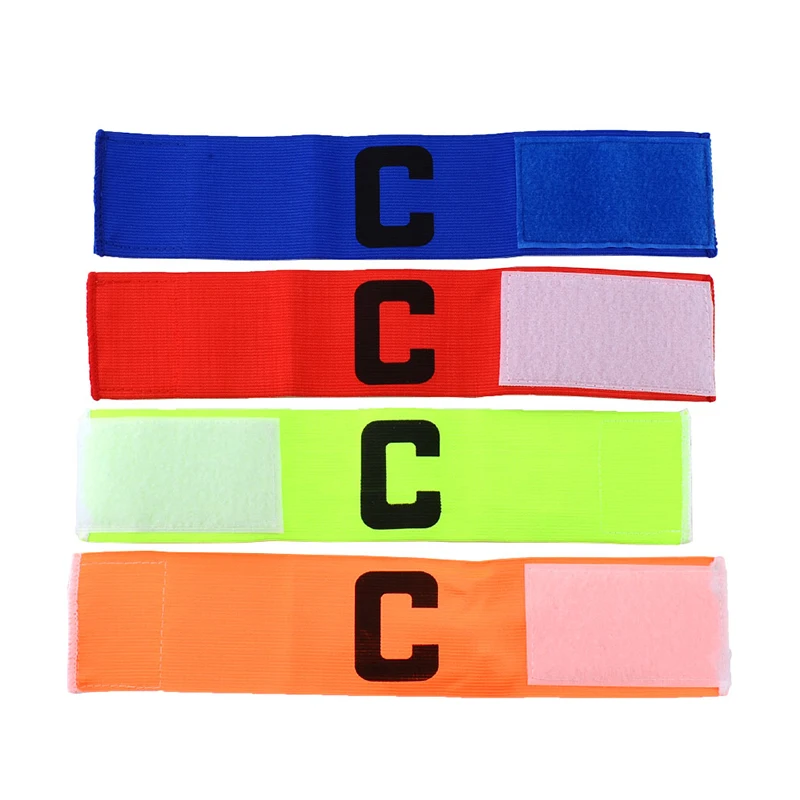 Флуоресцентный Капитан повязки красочные Футбол гибкие спортивные регулируемые