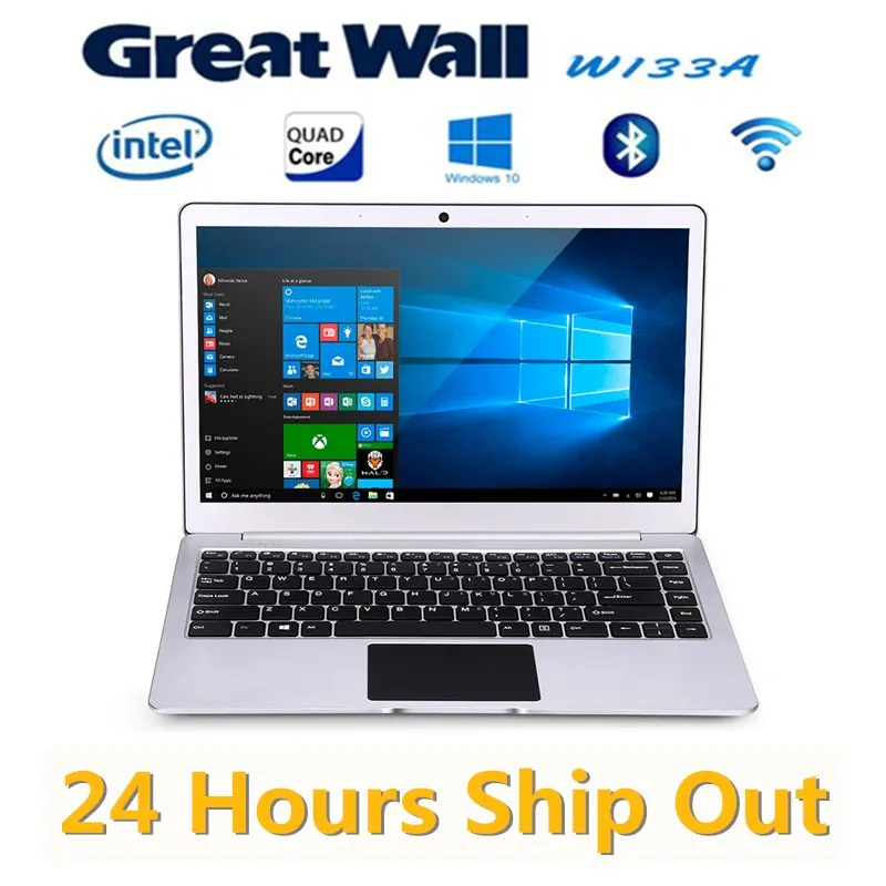 Great Wall W1333A ноутбуки 13 3 &quot1920*1080 2 к ips оконные рамы 10 Intel Celeron N3350 4 ГГц Гб 64 37 Вт Wi Fi BT 0