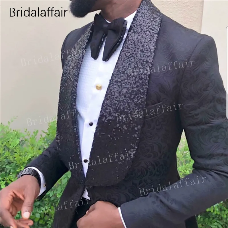 Мужские костюмы Bridalaffair сшитые специально для свадьбы Модный Блестящий смокинг