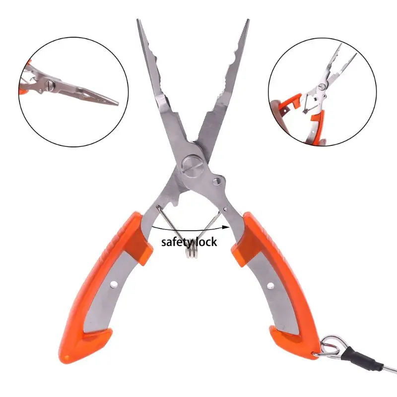 

1 Pc Fishing Pliers Split Ring Hook Remover Scissors Grips Fish Tackle