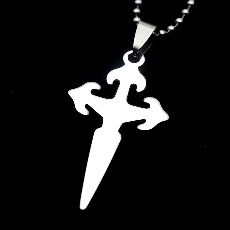 High Polished Stainless Steel Tribal Sword Charm Pendant Necklace 60CM Free Chain 02 | Украшения и аксессуары