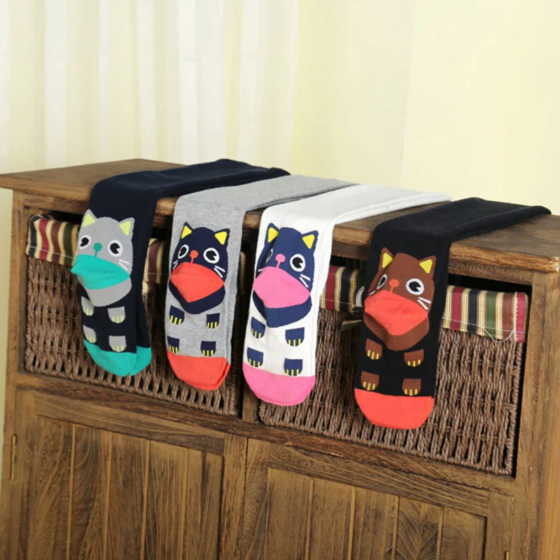 Новое поступление кот рисунок дети колготки для девочек весна и осень хлопка