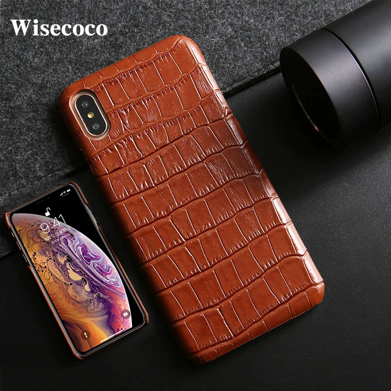 Роскошный Жесткий чехол из натуральной кожи для Iphone 11 pro Xs Max Xr X 8 7 6 6s Plus Аллигатор