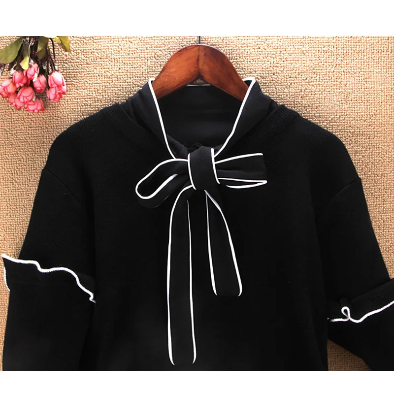 Черные Лоскутные галстуки-бабочки для девочек ложные воротнички женщин модные