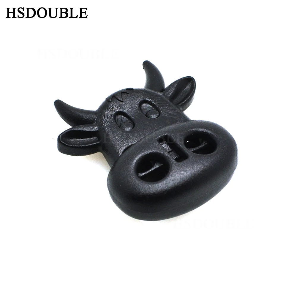 HSDOUBLE замок шнура тумблер стопор Пластиковый черный быка коровы Размер головки: 28
