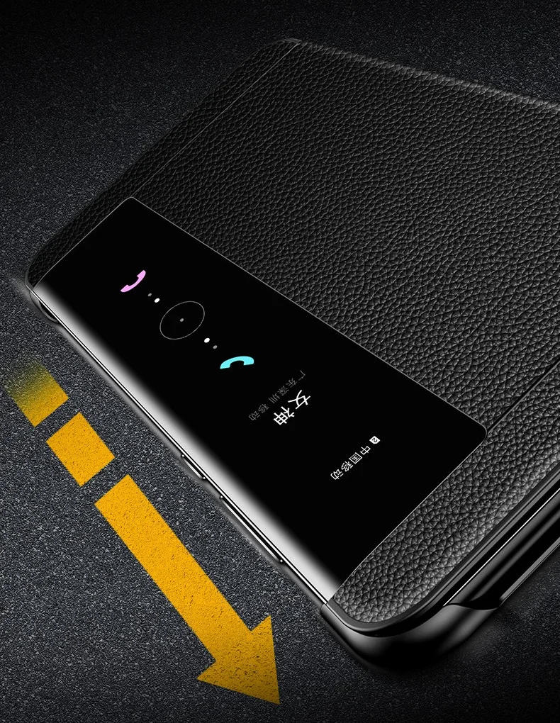 Smart Touch Window View Genuine Leather Flip Cover Case For Huawei P30 P20 lite Mate 9 10 20 Pro Phone Case For Huawei P10 Plus