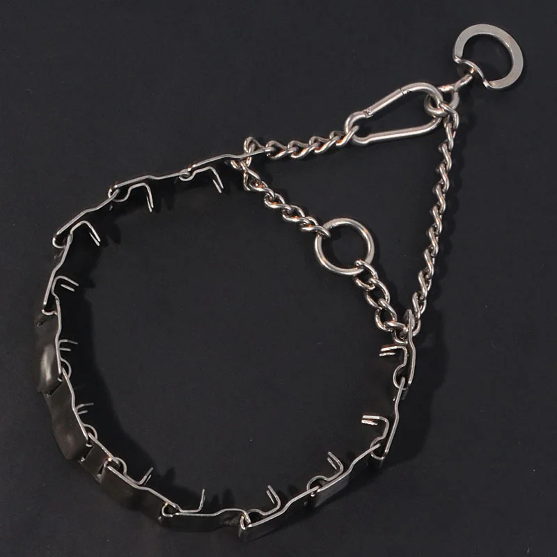 Adjustable Stainless Steel Metal Pinch Dog Training Stimulate Chain Collar Prong Pet Choke Collars for Large Dogs