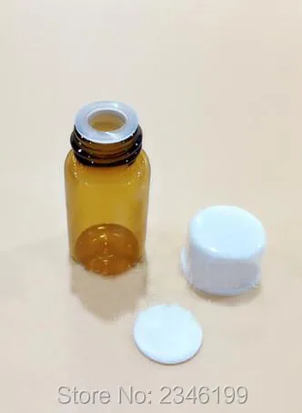 Бутылка для эфирного масла 3 мл прозрачная и коричневая с белой крышкой