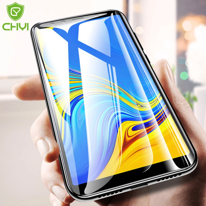 CHYI полное клеевое стекло для Samsung galaxy A7 2018 A6S защита экрана не блокирует экран
