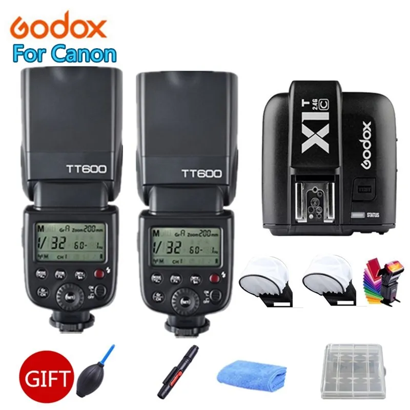 2 шт. Godox TT600 TT600S 4G Беспроводная камера Вспышка Speedlite + X1T N/C/S/F/O передатчик для Nikon Canon