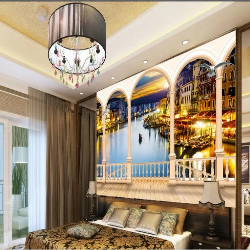 Wellyu пользовательские Крупногабаритные фрески Венеция Средиземноморский 3D