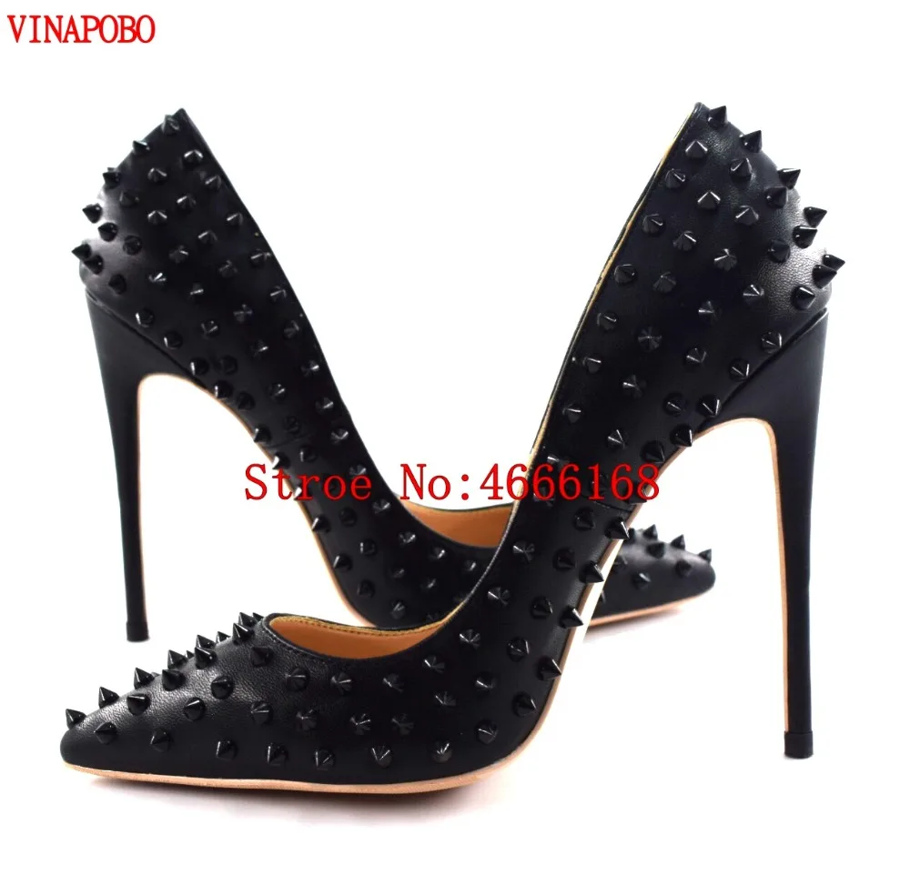 Туфли женские на высоком каблуке натуральная кожа матовые с заклепками