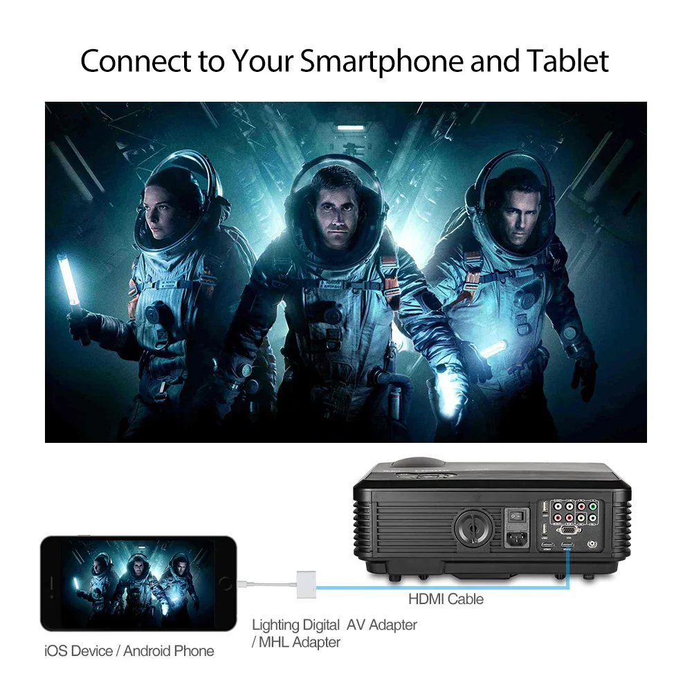 4200 люмен LCD светодиодный проектор домашний кинотеатр дворе HD Видео Movie 1280*800 HDMI VGA