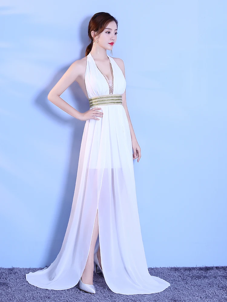 Floor-Length Full Gauzy Sexy Star full Prom Long Open back Evening dress 2018 Cocktail Night entertainment venue | Свадьбы и