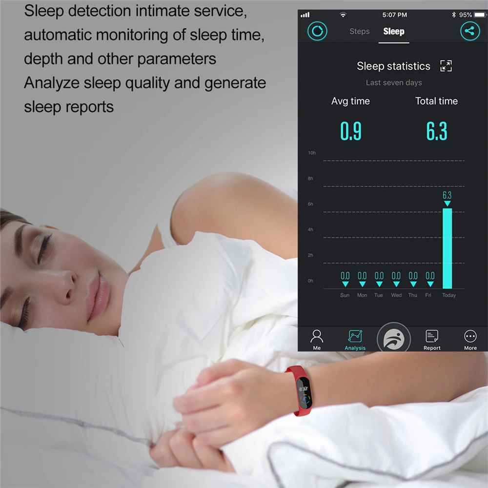 OGEDA Sports Men Smart Watches Pulse Fitness Tracker Watch LED Digital Color Screen Bracelet 30M Waterproof Bluetooth M3S Clock | Наручные