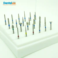 24pcs fg1 6 new dental diamond burs set for porcelain shouldered abutment polishing lab equipment for high speed handpiece