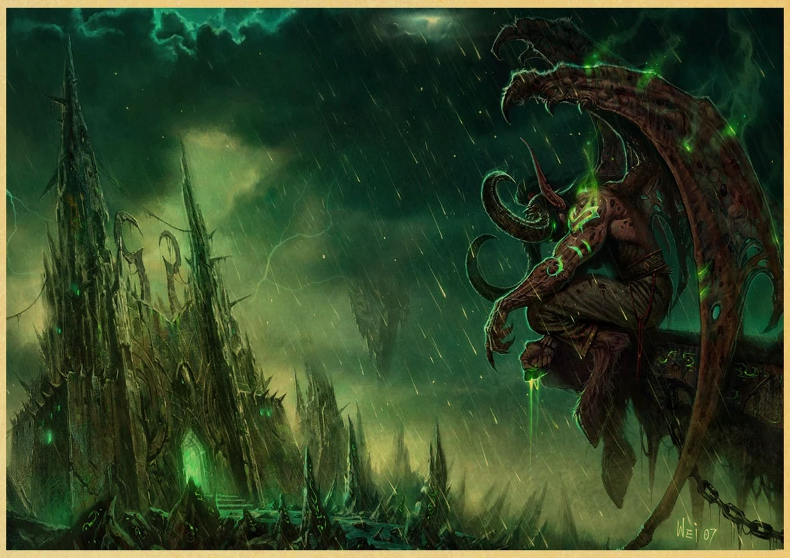 World of Warcraft ретро постер винтажный высокое качество печать рисунок ядро декоративная живопись общежития украшение квартиры