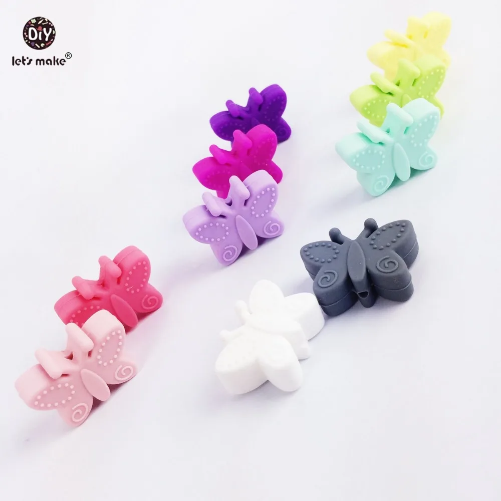 Let's Make-Cuentas peque&ntilde;as de silicona para dentici&oacute;n, cuentas de 3cm, sin BPA, para mordedor de beb&eacute;, 10 unidades-3