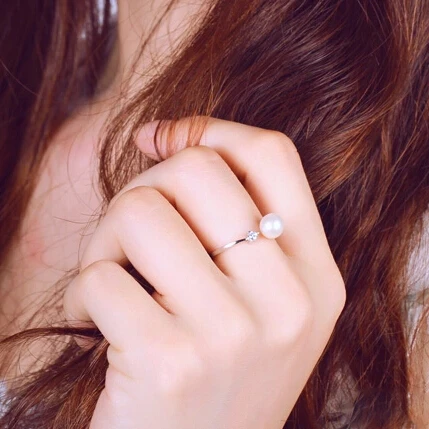 Кольцо женское из серебра 2019 пробы с пресноводным жемчугом | Украшения и