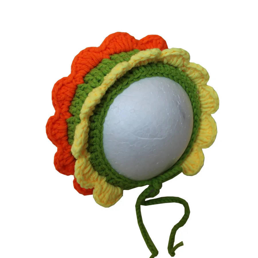 Newborn Photography Props Baby Hats Caps Sunflower Hat Photo Knitted Cap Studio Accessories | Детская одежда и обувь