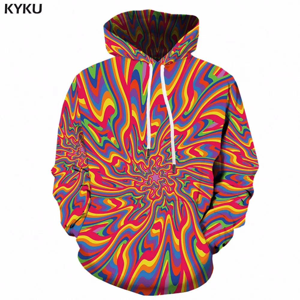KYKU Psychedelic Толстовка для мужчин хип хоп Фэнтези толстовки Аниме Цветной 3d принт