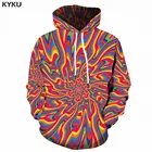 KYKU Psychedelic Толстовка для мужчин хип-хоп Фэнтези толстовки Аниме Цветной 3d принт толстовка с капюшоном Готическая мужская одежда Осень новинка