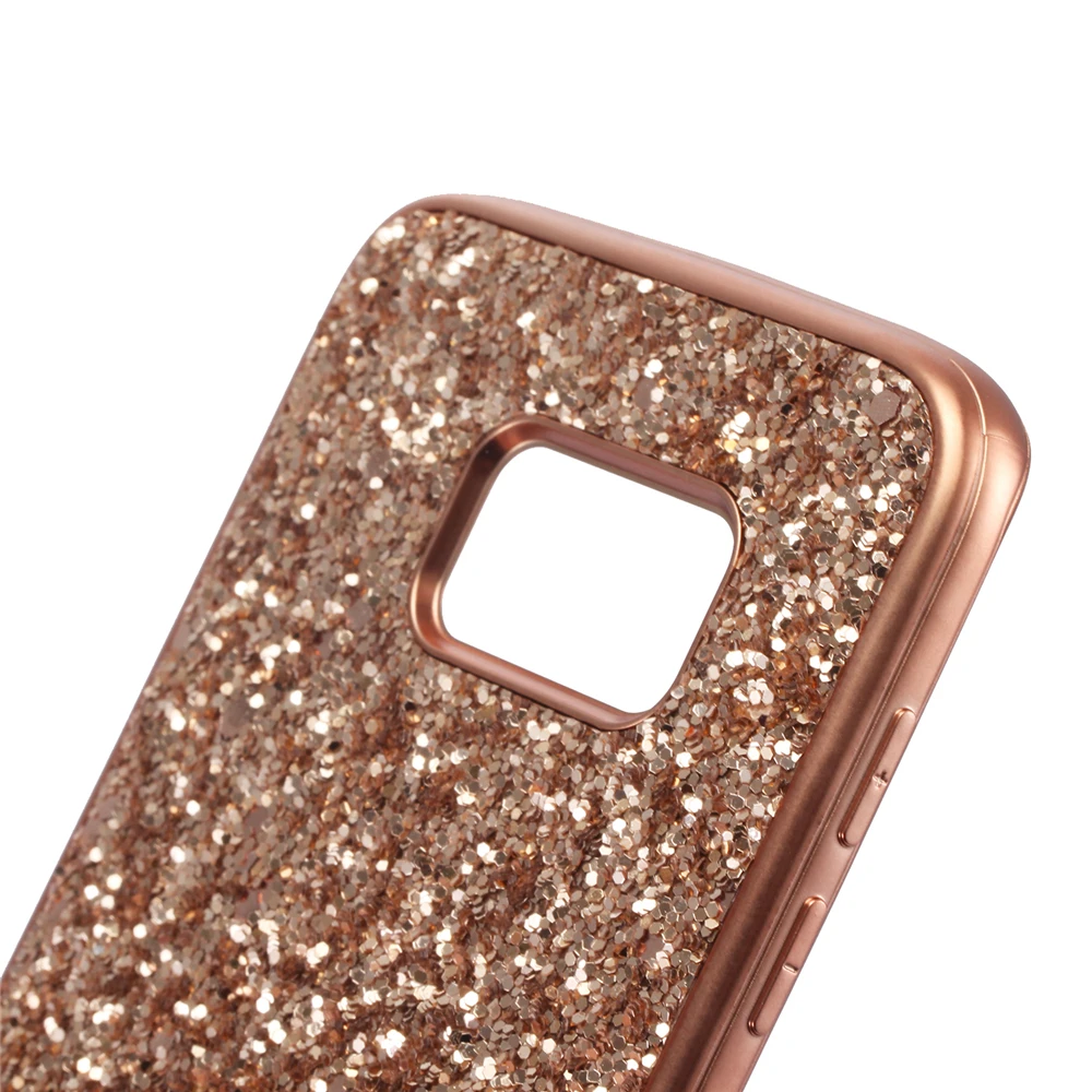 Case for Samsung Galaxy S21 S20 S10 S9 S8 Plus S7 Edge Luxury Crystal Flash Powder PC+TPU Silicone Bling Glitter Phone | Мобильные