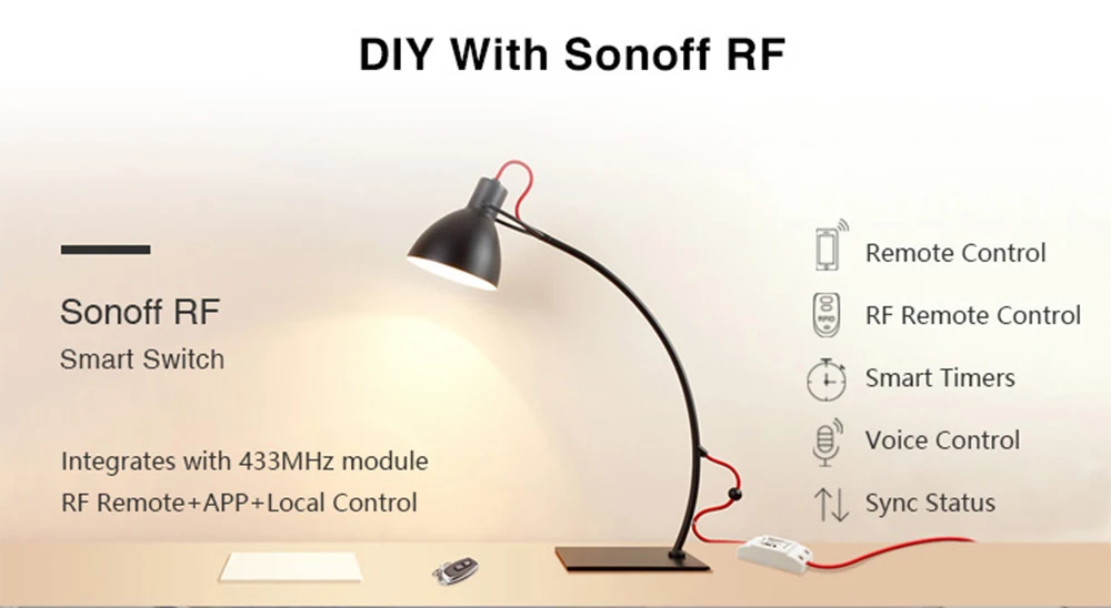 Sonoff 433 RF WiFi умный переключатель, умный дом пульт дистанционного управления, беспроводная домашняя Автоматизация, таймер для самостоятельной работы с Alexa Google Home