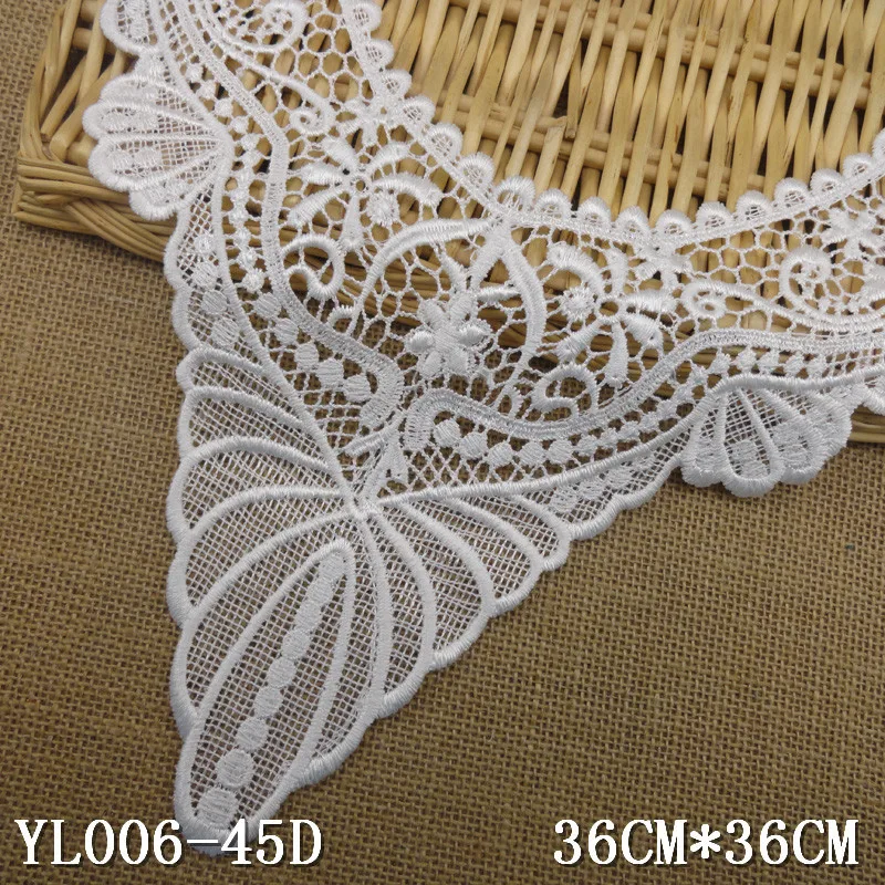 Новый U-образный кружевной воротник маленькие волнистые молочно-белые вышитые