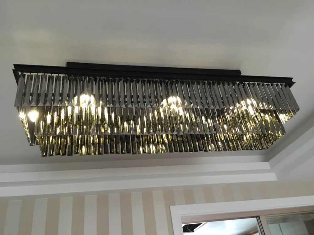 Американский Лофт прямоугольная хрустальная люстра светодиодные светильники