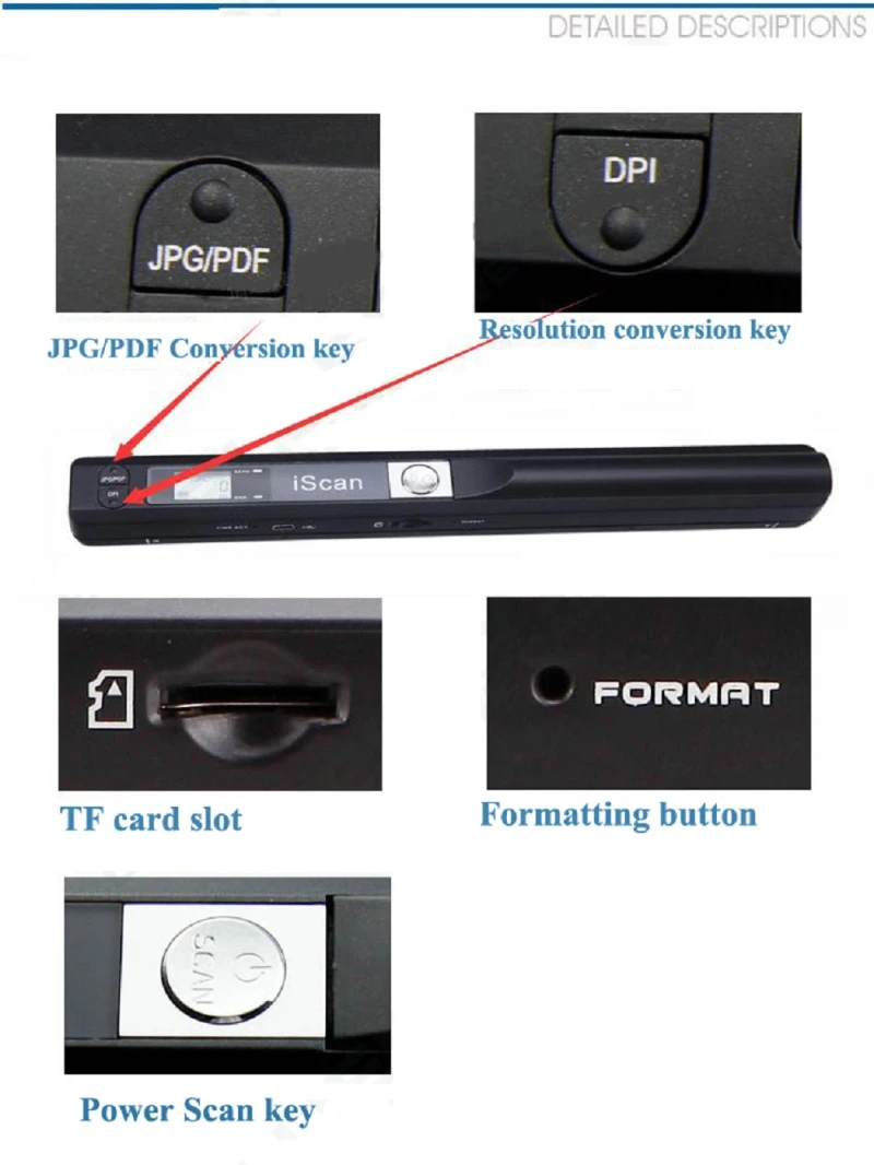 Iscan01 портативный A4 сканер документов 24 бит USB 900 точек/дюйм ручной сканер документов для книги JPG/PDF файл изображения цветной A4 сканер