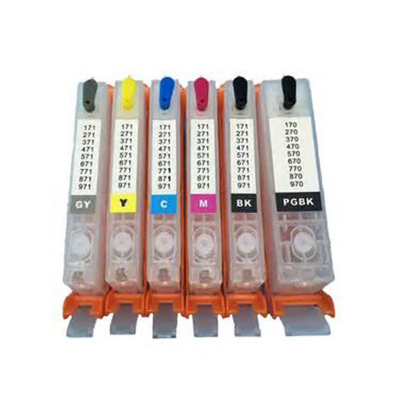 Vilaxh 6 шт. PGI670 CLI671 многоразовый картридж для принтера Canon PIXMA MG5760 MG5765 MG5766 PGI-670 с чипом
