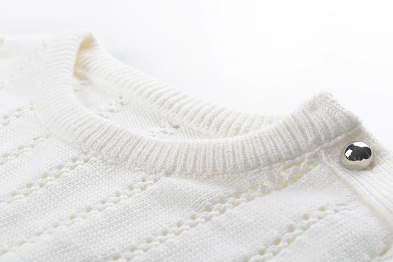 GRUIICEEN new hollow out white runway sweater jumpers ladies round neck slim waist ruffle knit pullovers GY201886 | Женская одежда