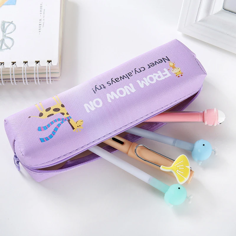 4 вида цветов водонепроницаемый мультяшный кролик зебра жираф слон пенал ручка