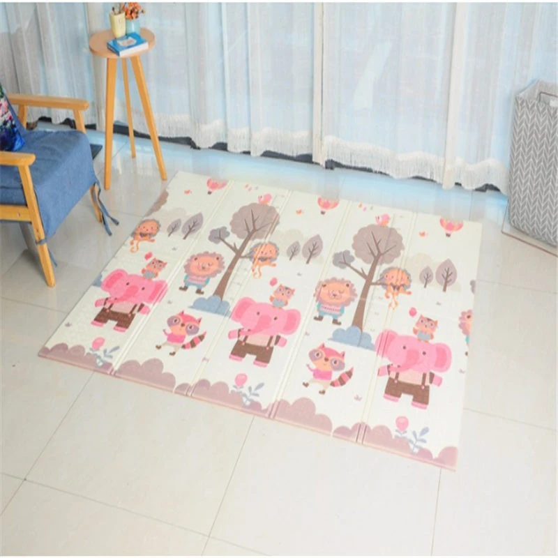 XPE складной игрушечный коврик для ползания 2 0*1 5 м пены двухсторонний узор детский