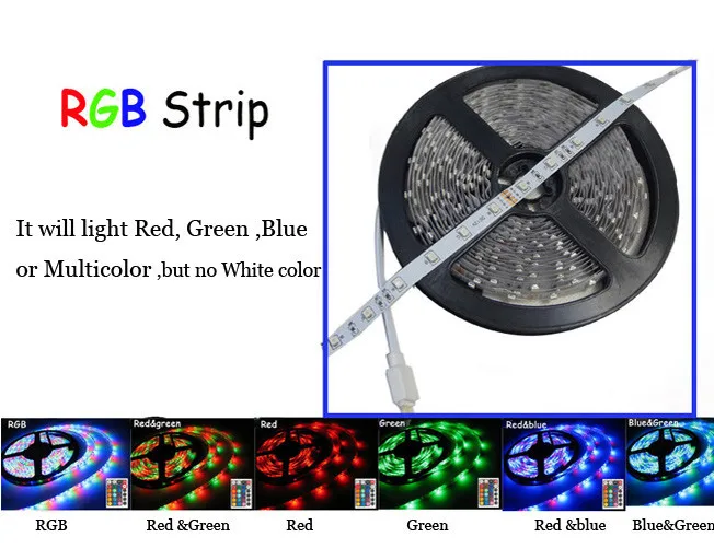 DC12V Светодиодная лента 3528smd 5 м 300led Гибкая лента Светодиодная лента RGB/белый/красный+ 24 Вт адаптер питания