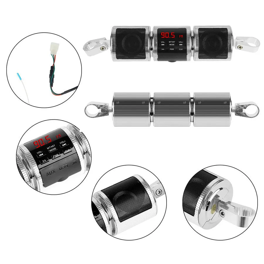 Bluetooth Колонка для мотоцикла V2.1 + EDR водостойкая FM радио AUX USB TF mp3 плеер|Комплекты