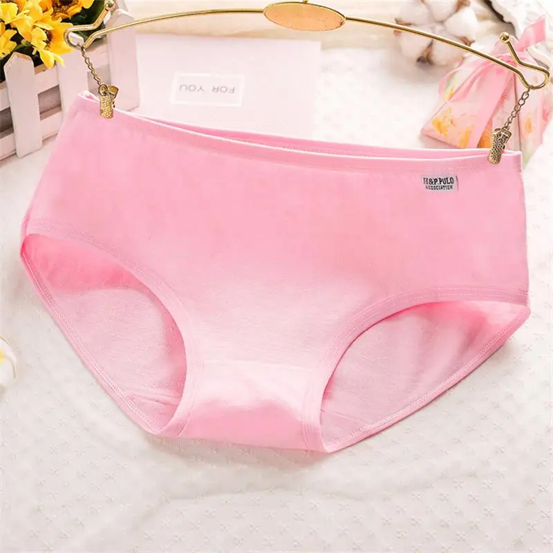 MISSKY Women Solid Color Soft Comfortable Breathable Triangle Briefs Simple Elasticity Underpants One Size |