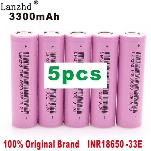 5 PCS Новинка Оригинальная литий-ионная INR18650-33E 3,7 v 3300mAh 18650 литиевая аккумуляторная батарея для аккумуляторов фонарика(1 шт-8 шт - Цвет: 5 PCS