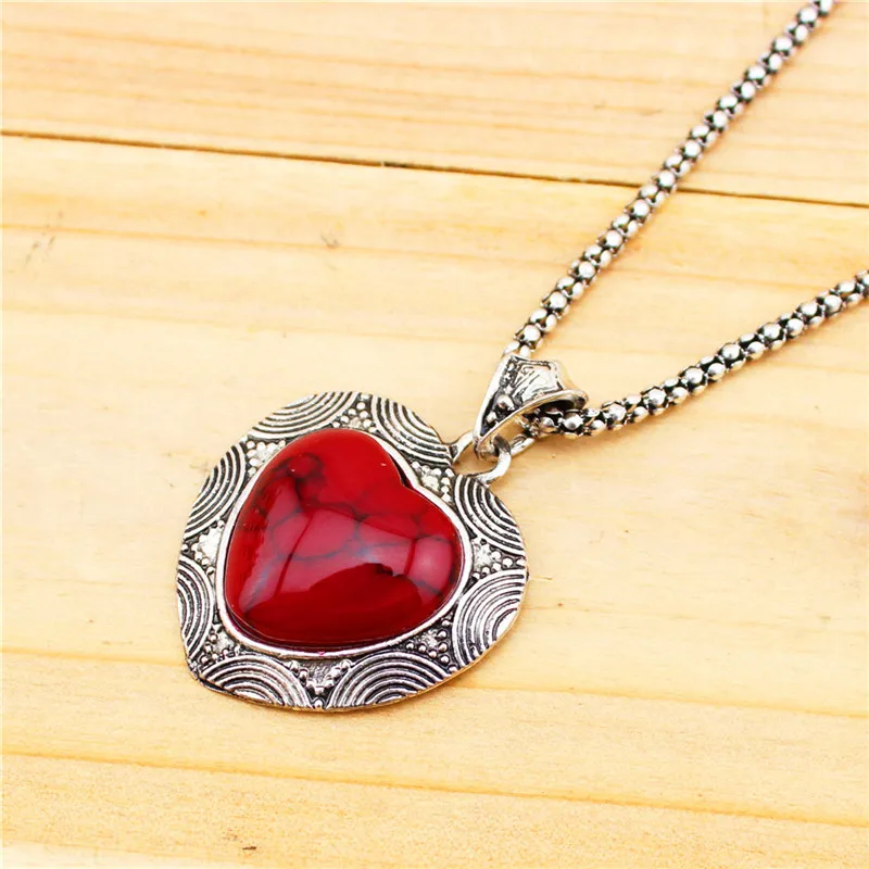 Кулон Сердце Красный камень Ювелирные наборы Цепочки и ожерелья Браслет Серьги
