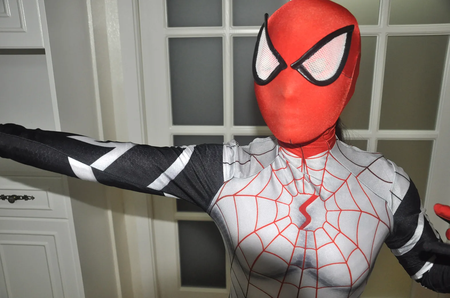 Ainiel Silk Cindy Moon Spidergirl косплей костюм спандекс Леди Женщины Человек-Паук Девушка Боди Zentai костюм Человек-паук Хэллоуин