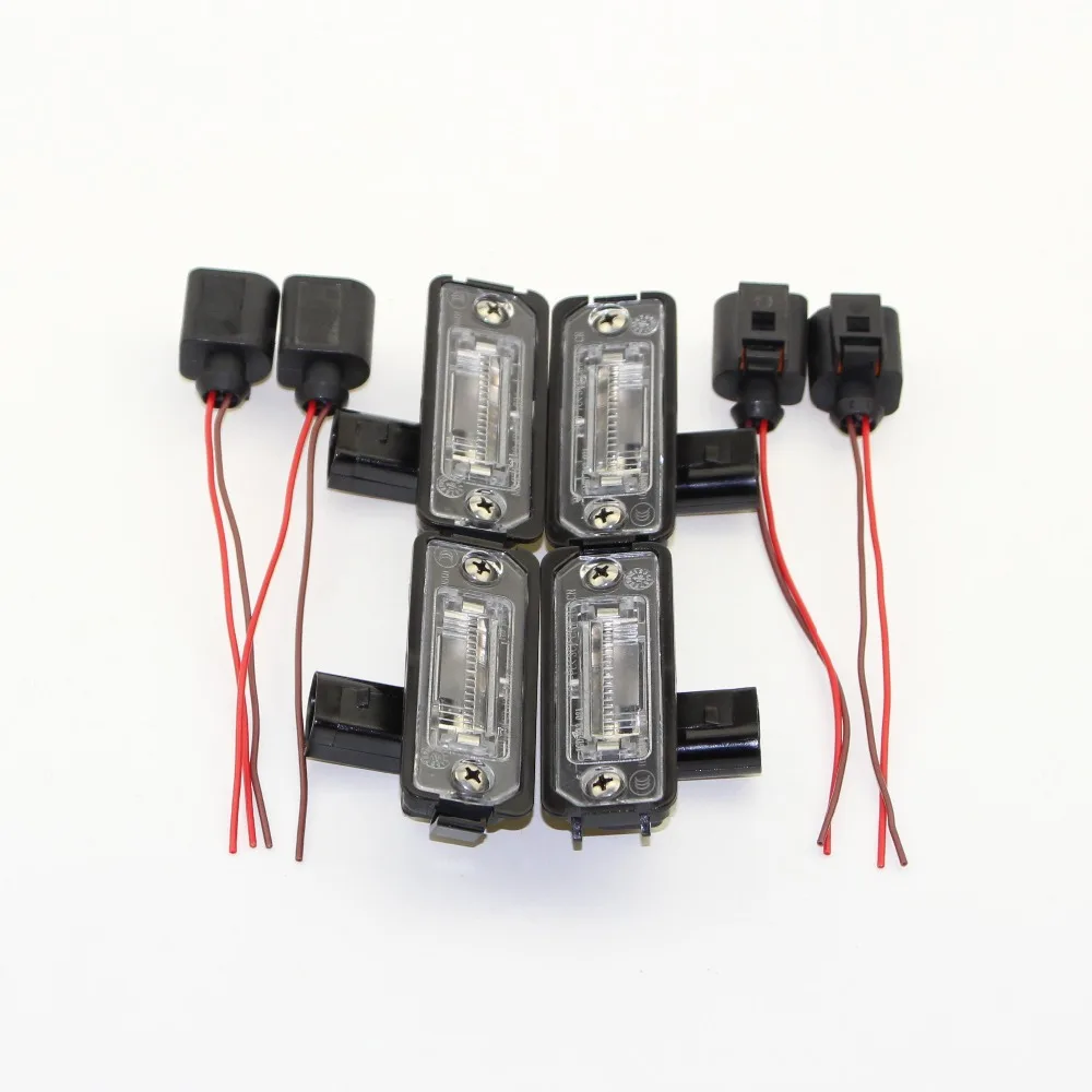 

4PCS 2PCS Halogen License Plate Lights & plug for Golf MK4 Beetle Polo Phaeton Lupo 1J6 943 021 B 1J6 943 021B 1J6943021B