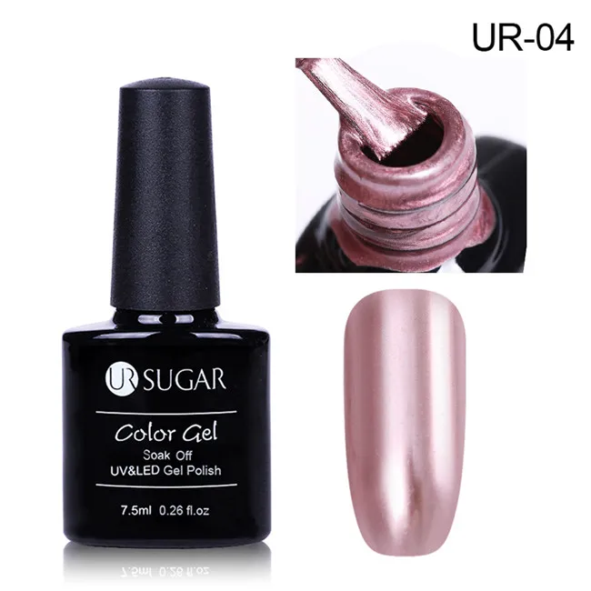 UR 04 Ur Sugar 7,5 мл металлический зеркальный гель замачиваемый лак для ногтей супер Сияющий зеркальный гель для маникюра Лак для ногтей - Цвет: UR 04