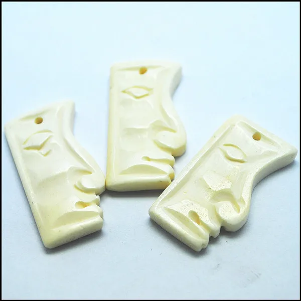 Модные бусины из США, 2 шт., бусины из натуральной кости, ручная работа, уникальные бусины, фигурки для лица, размер 33x18мм