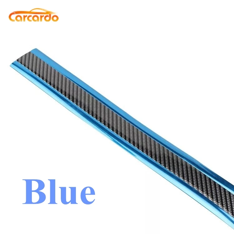 Синий Carcardo 3D Carbon Fiber Protector Car Bumper Strip Door Sill Protector Strip Sticker 3D Carbon Fiber Soft Rubber Sticker - Название цвета: Синий