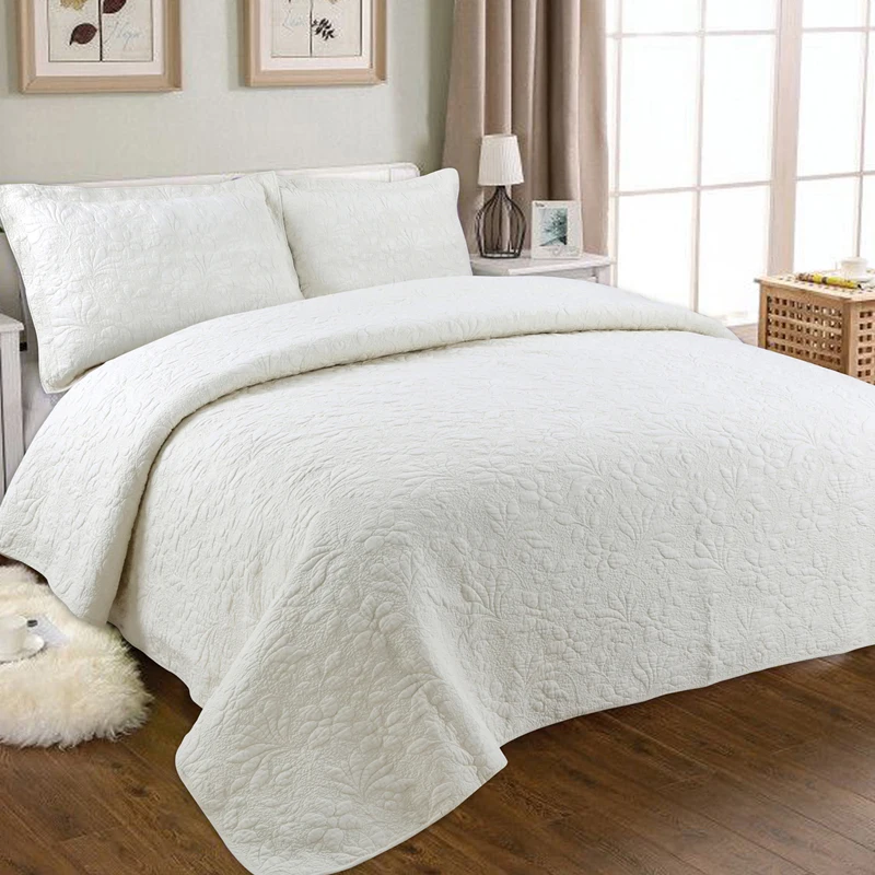 Milaiya Люкс 3 шт. комплект Покрывало постельное белье синий цвет вышитые стеганые