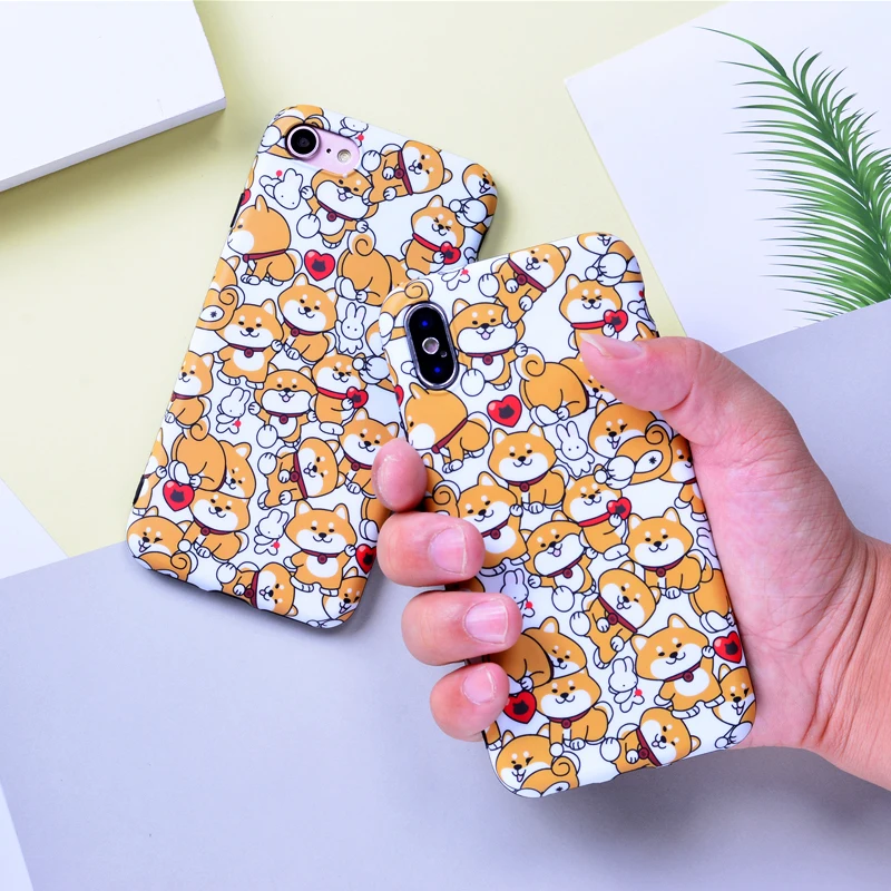 Cute Dog Case Cover for iPhone X Shiba Inu Fundas Xs Max 6 6s 7 8 Plus Soft IMD Phone Coque |