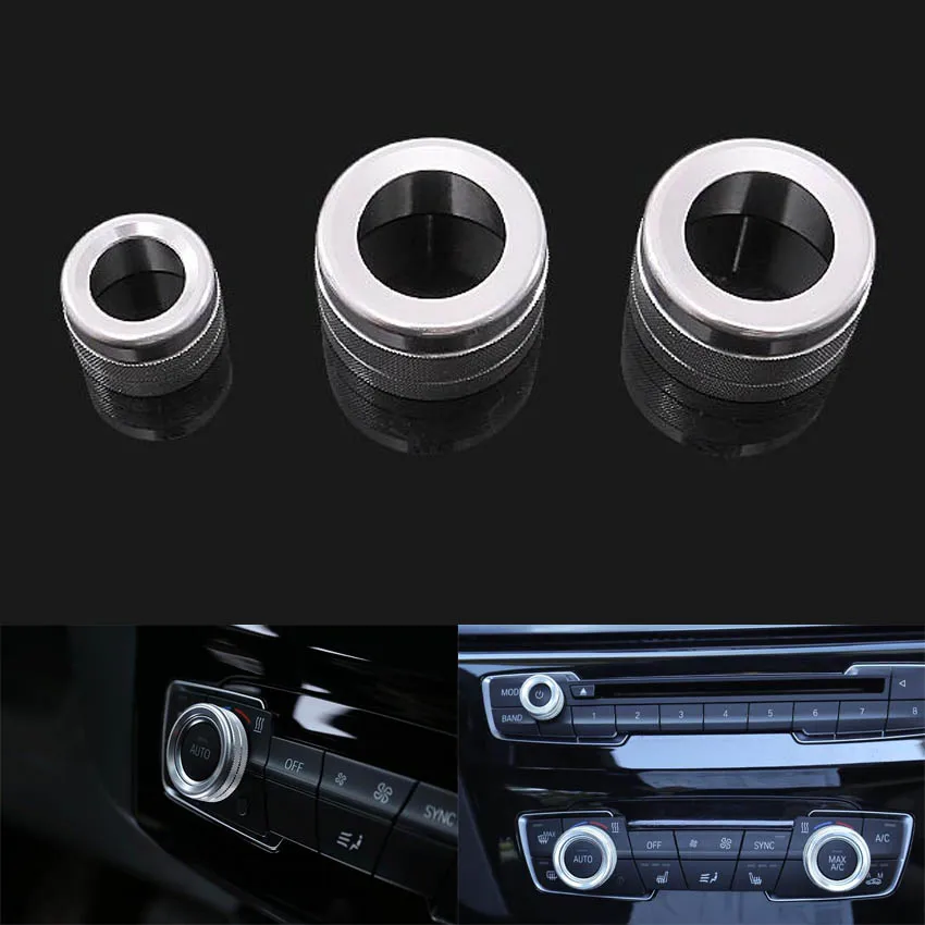 

3x Car Interior Audio Volume Knob Adjust Button Trim Circle Ring For BMW X1 F48 1 2 3 4 Series F30 F34 F46 GT 2013-2017