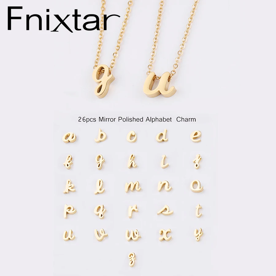 Fnixtar из нержавеющей стали зеркальная полированная начальное ожерелье стальное с